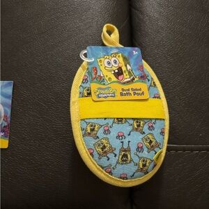 SpongeBob Squarepants Yellow and Light Blue Character Bath Pouf